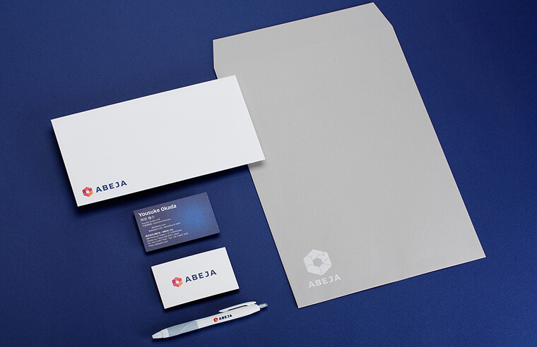 ABEJAの名刺、封筒、オリジナルグッズ画像